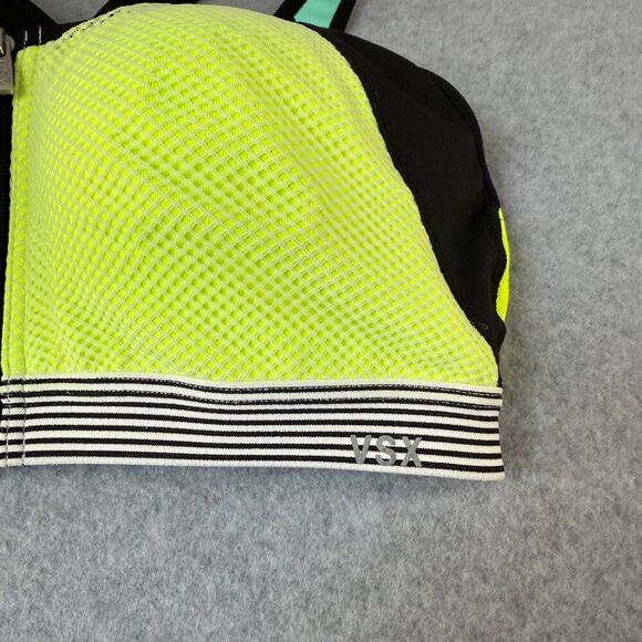 Victoria's Secret Sport VSX‎  Zip Front Sports Bra Size 34C Neon Yellow & Black - Picture 3 of 13